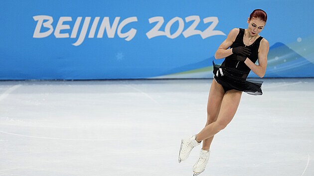 Alexandra Trusovov bhem voln jzdy na olympid v Pekingu
