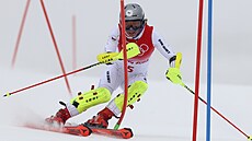 Ester Ledecká v kombinaním slalomu na olympiád v Pekingu.