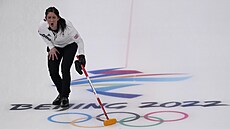 Britská curlerka Eve Muirheadová v olympijském semifinále.