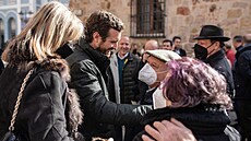 Lídr lidovc� Pablo Casado na náv�t�v� m�sta Zamora (10. února 2022)