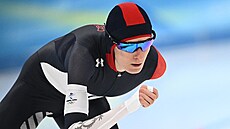Martina Sáblíková na pětikilometrové trati na ZOH v Pekingu 2022. (10. února...