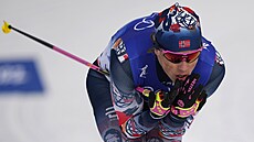 Johannes Hoesflot Klaebo z Norska, bhem soute mu v klasickém lyování na...