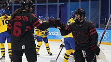 Olympijský turnaj en v ledním hokeji. Zápas Kanada - védsko. Kanada psobí v...