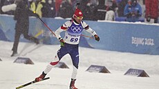 Adam Václavík ve stíhacím závodu na ZOH v Pekingu 2022. (13. února 2022)
