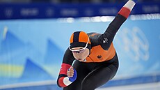�enský závod na 1000 metr�. Nizozemka Jutta Leerdamová v akci na ZOH v Pekingu...