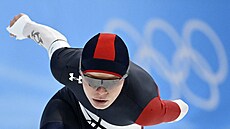 Ženský závod na 1000 metrů. Češka Nikola Zdráhalová v akci na ZOH v Pekingu...