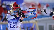 Markéta Davidová v akci na ZOH v Pekingu 2022. (18. února 2022)