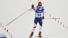 Michal Krčmář v závodu na 15 kilometrů na ZOH v Pekingu 2022. (18. února 2022)