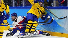 Olympijský turnaj v ledním hokeji. Zápas o bronz. védsko - Slovensko. Juraj...