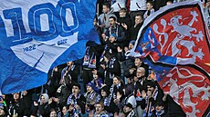 Fanouci Baníku Ostrava na tribun pi utkání se Sigmou Olomouc
