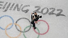 Natálie a Filip Taschlerovi během volných tanců na olympijských hrách v Pekingu.