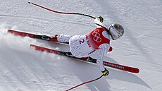 Ester Ledecká v superobím slalomu na olympijských hrách v Pekingu.