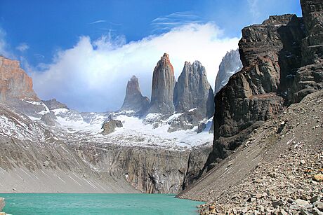 Nejcharakteristitjí scenérie v Národním parku Torres del Paine. Toto jsou...