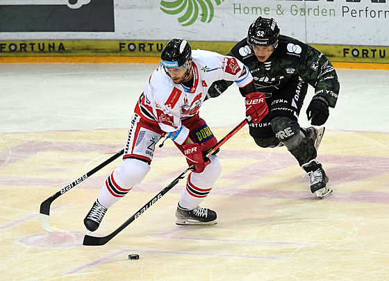 Utkání 2. kola hokejové extraligy HC Sparta Praha - HC Olomouc. David Krej�í z...