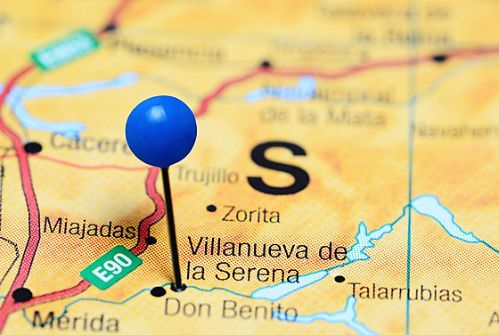 Msta Villanueva de la Serena a Don Benito na map panlska