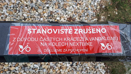 Provozovatel Nextbike zruil napíklad i stanovit v ulici U Hrbk na...