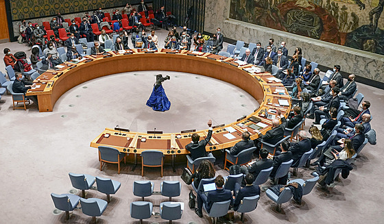 Jednání Rady bezpenosti OSN, na kterém Rusko vetovalo návrh rezoluce...