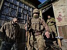 Popasna. Ukrajintí vojáci na front v Luhanské oblasti (20. února 2022)