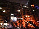 Obytný dm v Kyjev po raketovém útoku. (25. února 2022)