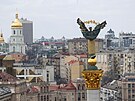 Centrum Kyjeva na Ukrajin. (25. února 2022)