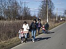 Uprchlíci ve mst Uhorod. (27. února 2022)