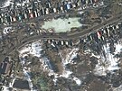 Satelitní snímek ze stedy 23. února 2022, který poskytla spolenost Maxar...