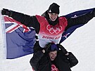 Novozélandský akrobatický lya Nico Porteous slaví zlatou medaili v U-ramp na...