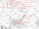 Postavení ruských pozemních sil k 15. únoru 2022 na základě geolokačních analýz...