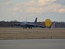 Americk bombardr B-52 na ostravskm letiti v Monov (21. nora 2022)