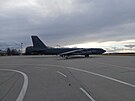 Americk bombardr B-52 na ostravskm letiti v Monov (21. 2. 2022)