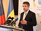 Tisková konference ukrajinského velvyslance Jevhena Perebyjnise k situaci na...