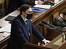 Ministr zahranií Jan Lipavský promluvil na mimoádném jednání Snmovny k...