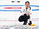 Britka Eve Muirheadová bhem curlingového finále na hrách v Pekingu.