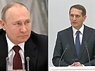 Ruský prezident Vladimir Putin a éf civilní rozvdky Sergej Narykin