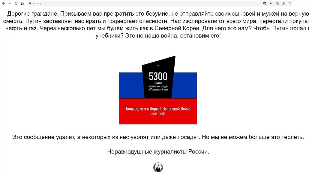 ada ruských web se stala terem hacker, na stránkách umístili místo...