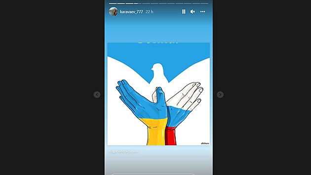 Rusk MMA zpasnk Artur Karavajev zveejnil na Instagramu holubici mru a...