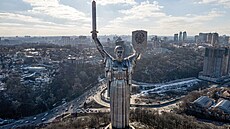 Socha Matky vlasti v Kyjevě (13. února 2022)