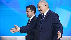 Běloruský prezident Alexandr Lukašenko a ukrajinský prezident Volodymyr...