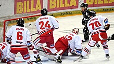 Utkání 2. kola hokejové extraligy HC Sparta Praha - HC Olomouc. David Vitouch...