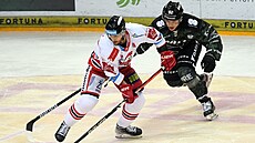 Utkání 2. kola hokejové extraligy HC Sparta Praha - HC Olomouc. David Krejí z...