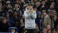 Trenér Chelsea Thomas Tuchel gestikuluje v osmifinále Ligy mistr�.