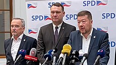 Politici SPD na tiskové konferenci ve Snmovn