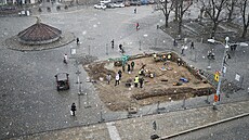 Průzkum se odehrává v horní části jihlavského Masarykova náměstí. Archeologové...