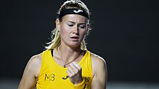 �eská tenistka Marie Bouzková ve finálovém souboji s Ameri�ankou Sloane...