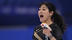 Japonská curlerka inami Joidaová v olympijském finále
