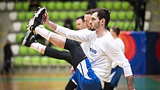 Viktor Půlpán a další čeští basketbalisté se chystají na utkání s Bulharskem.