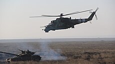 Vrtulník Mi-24 v barvách ukrajinské armády