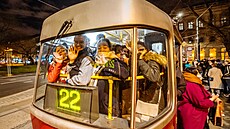 Akce jízda tramvají 22 ve 22:22 dne 22. 2. 2022 přilákala do jednotlivých spojů...