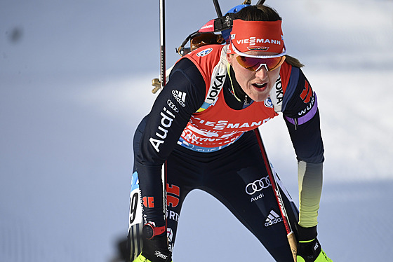 Denise Herrmannová, vítzka závodu na 7,5 km v Kontiolahti