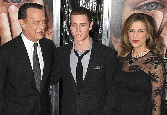 Tom Hanks s manželkou Ritou Wilsonovou a jejich synem Chesterem